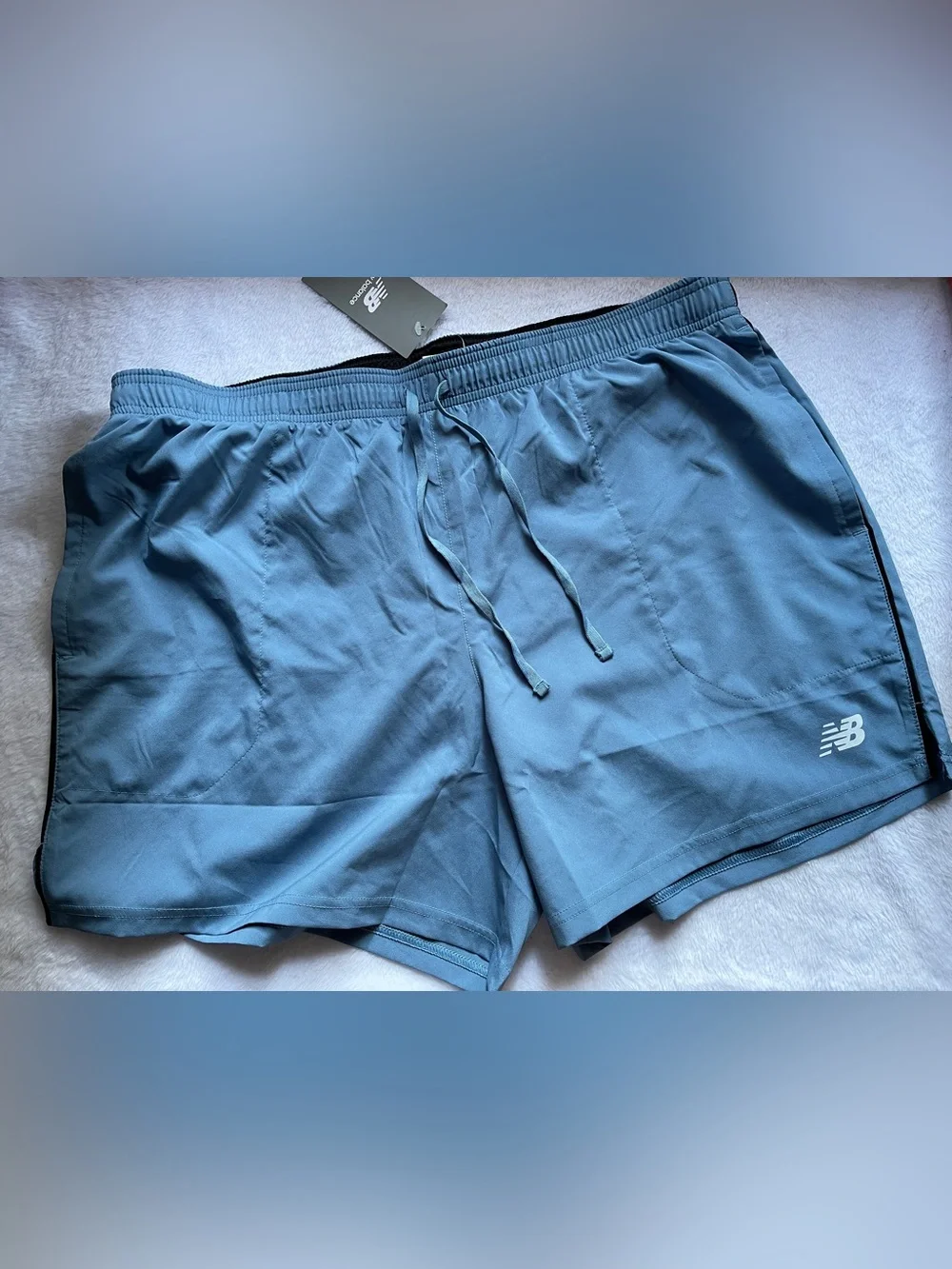 NWT New Balance Slate Blue Drawstring Athletic Men’s Shorts Size XL